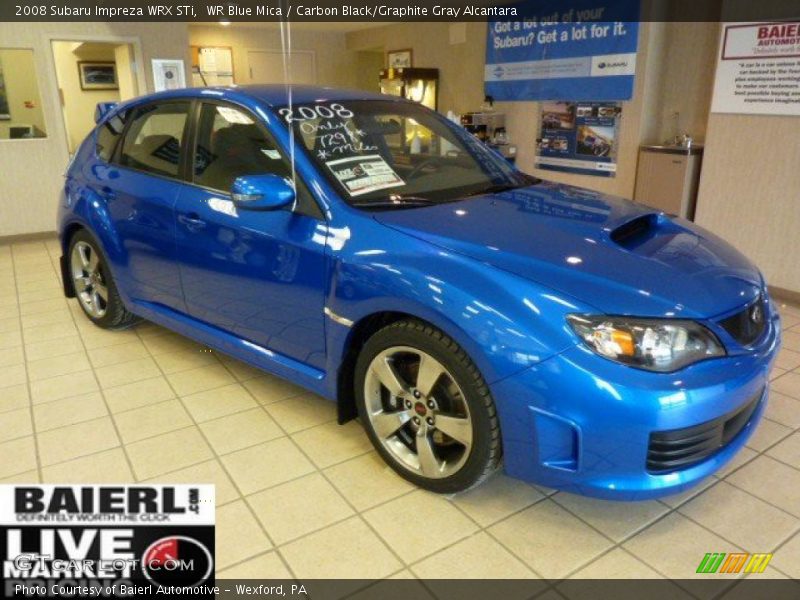 WR Blue Mica / Carbon Black/Graphite Gray Alcantara 2008 Subaru Impreza WRX STi
