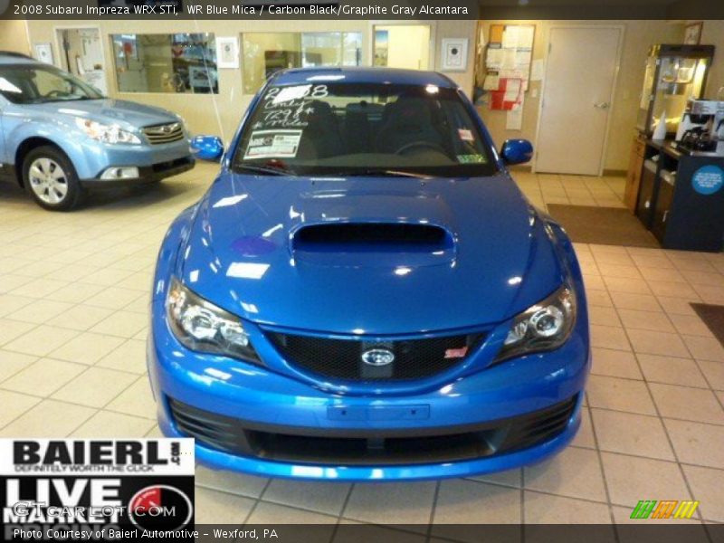 WR Blue Mica / Carbon Black/Graphite Gray Alcantara 2008 Subaru Impreza WRX STi
