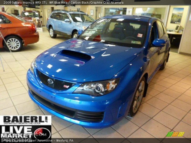 WR Blue Mica / Carbon Black/Graphite Gray Alcantara 2008 Subaru Impreza WRX STi