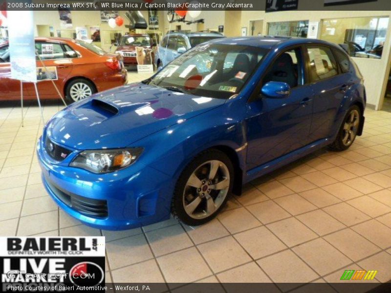 WR Blue Mica / Carbon Black/Graphite Gray Alcantara 2008 Subaru Impreza WRX STi