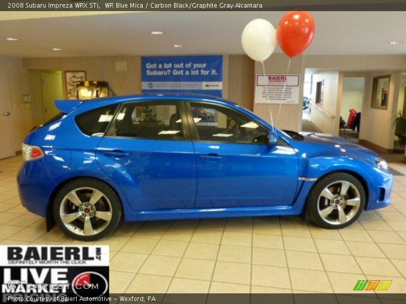 WR Blue Mica / Carbon Black/Graphite Gray Alcantara 2008 Subaru Impreza WRX STi