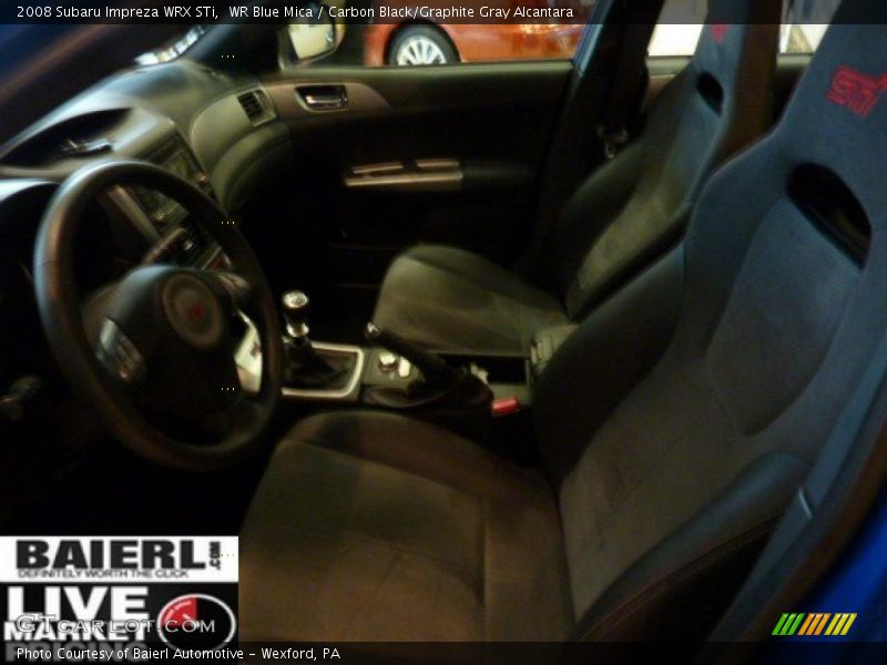 WR Blue Mica / Carbon Black/Graphite Gray Alcantara 2008 Subaru Impreza WRX STi
