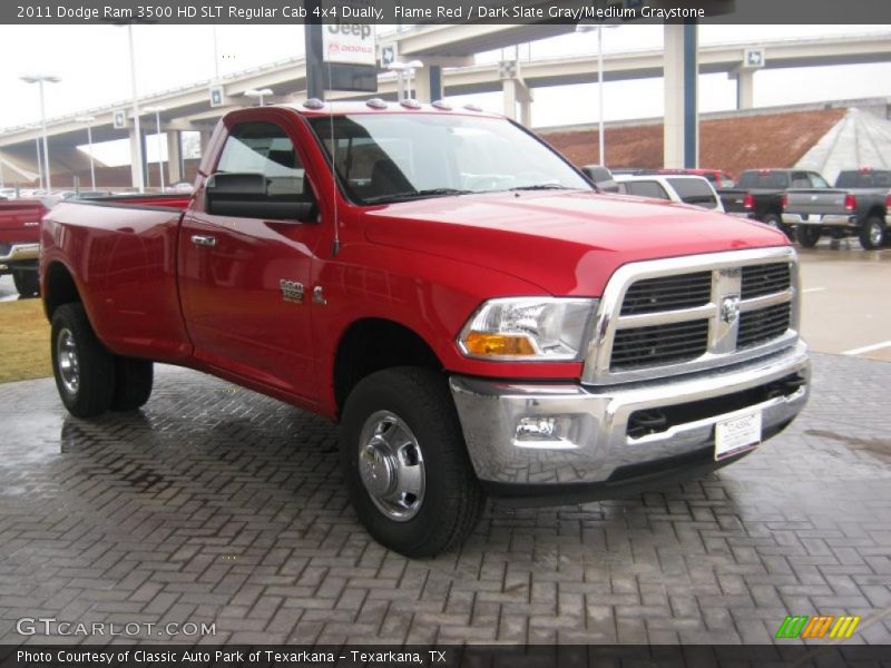Flame Red / Dark Slate Gray/Medium Graystone 2011 Dodge Ram 3500 HD SLT Regular Cab 4x4 Dually