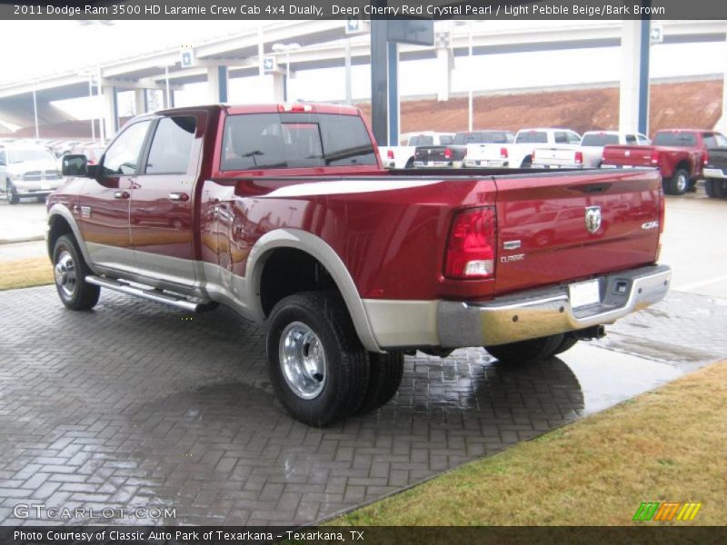 Deep Cherry Red Crystal Pearl / Light Pebble Beige/Bark Brown 2011 Dodge Ram 3500 HD Laramie Crew Cab 4x4 Dually