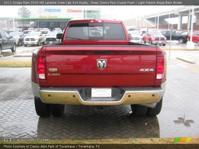 Deep Cherry Red Crystal Pearl / Light Pebble Beige/Bark Brown 2011 Dodge Ram 3500 HD Laramie Crew Cab 4x4 Dually