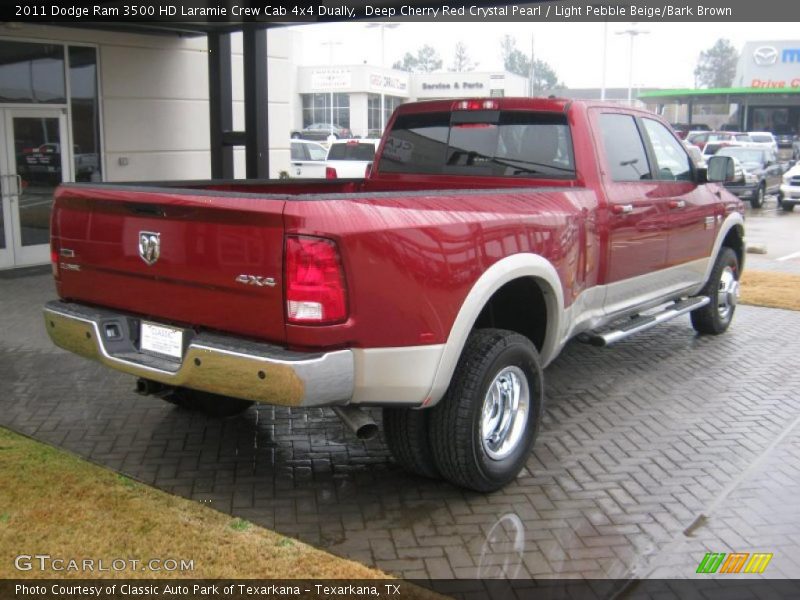 Deep Cherry Red Crystal Pearl / Light Pebble Beige/Bark Brown 2011 Dodge Ram 3500 HD Laramie Crew Cab 4x4 Dually