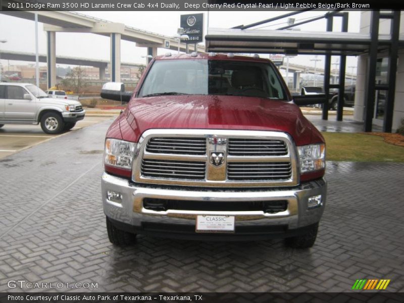 Deep Cherry Red Crystal Pearl / Light Pebble Beige/Bark Brown 2011 Dodge Ram 3500 HD Laramie Crew Cab 4x4 Dually