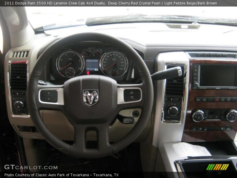 Deep Cherry Red Crystal Pearl / Light Pebble Beige/Bark Brown 2011 Dodge Ram 3500 HD Laramie Crew Cab 4x4 Dually