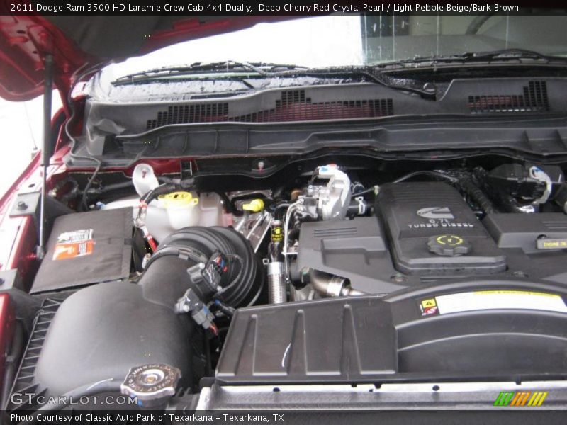 Deep Cherry Red Crystal Pearl / Light Pebble Beige/Bark Brown 2011 Dodge Ram 3500 HD Laramie Crew Cab 4x4 Dually