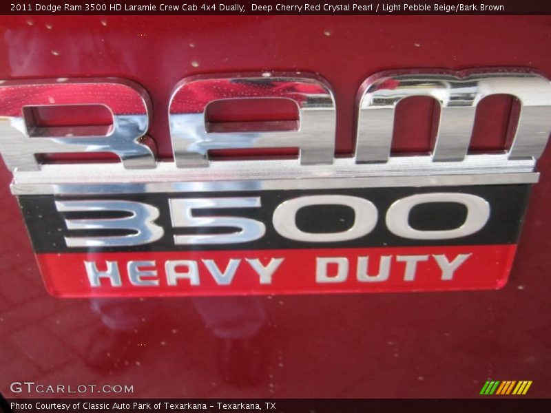 Deep Cherry Red Crystal Pearl / Light Pebble Beige/Bark Brown 2011 Dodge Ram 3500 HD Laramie Crew Cab 4x4 Dually