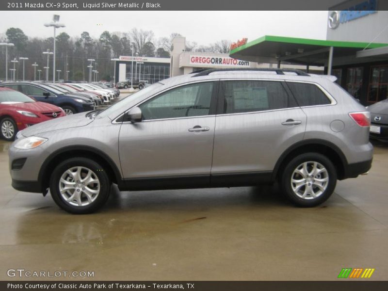 Liquid Silver Metallic / Black 2011 Mazda CX-9 Sport