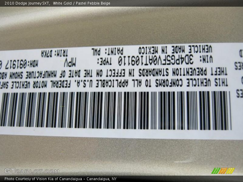 White Gold / Pastel Pebble Beige 2010 Dodge Journey SXT