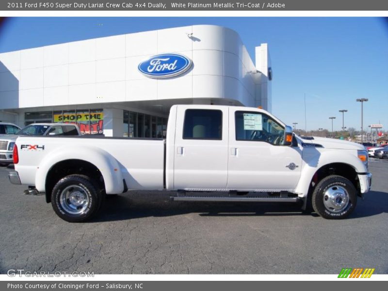  2011 F450 Super Duty Lariat Crew Cab 4x4 Dually White Platinum Metallic Tri-Coat