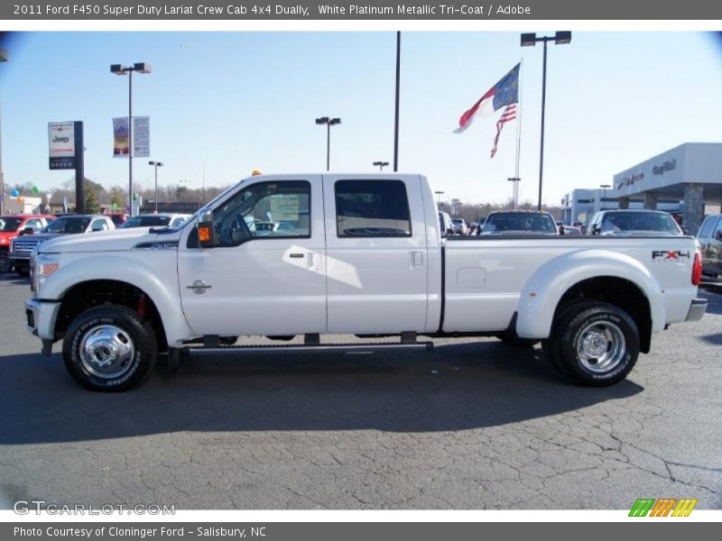 White Platinum Metallic Tri-Coat / Adobe 2011 Ford F450 Super Duty Lariat Crew Cab 4x4 Dually