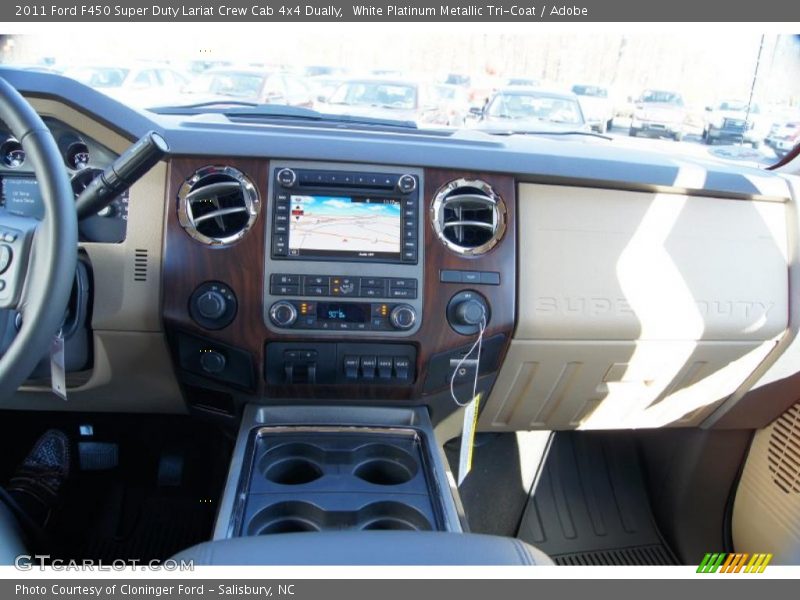 White Platinum Metallic Tri-Coat / Adobe 2011 Ford F450 Super Duty Lariat Crew Cab 4x4 Dually