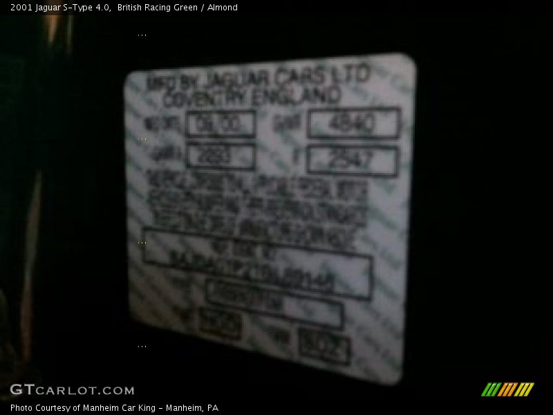 British Racing Green / Almond 2001 Jaguar S-Type 4.0