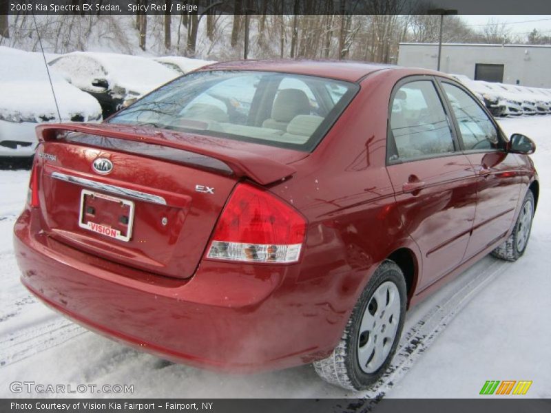 Spicy Red / Beige 2008 Kia Spectra EX Sedan