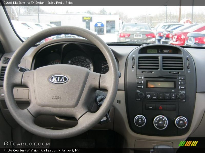 Spicy Red / Beige 2008 Kia Spectra EX Sedan