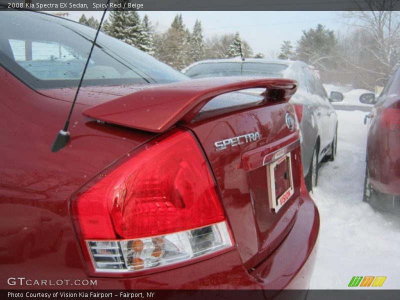 Spicy Red / Beige 2008 Kia Spectra EX Sedan