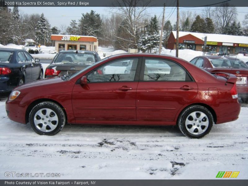 Spicy Red / Beige 2008 Kia Spectra EX Sedan