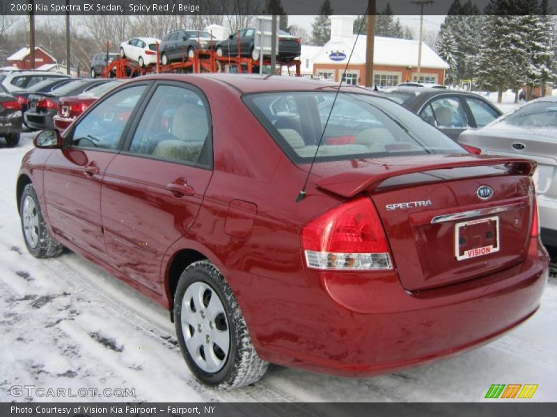 Spicy Red / Beige 2008 Kia Spectra EX Sedan