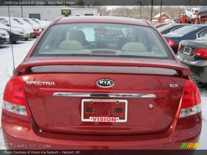 Spicy Red / Beige 2008 Kia Spectra EX Sedan