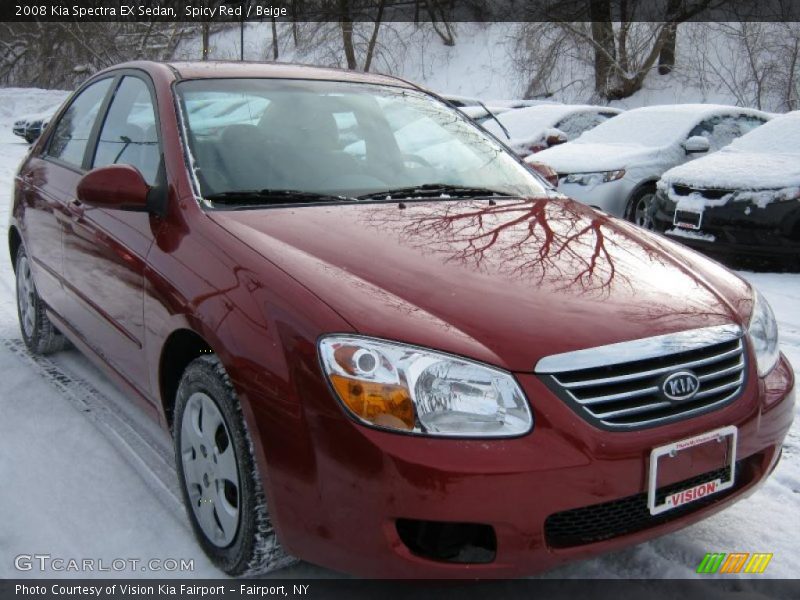 Spicy Red / Beige 2008 Kia Spectra EX Sedan