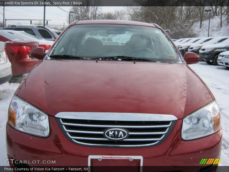 Spicy Red / Beige 2008 Kia Spectra EX Sedan