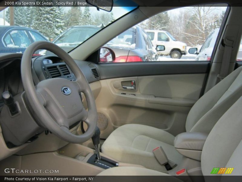 Spicy Red / Beige 2008 Kia Spectra EX Sedan