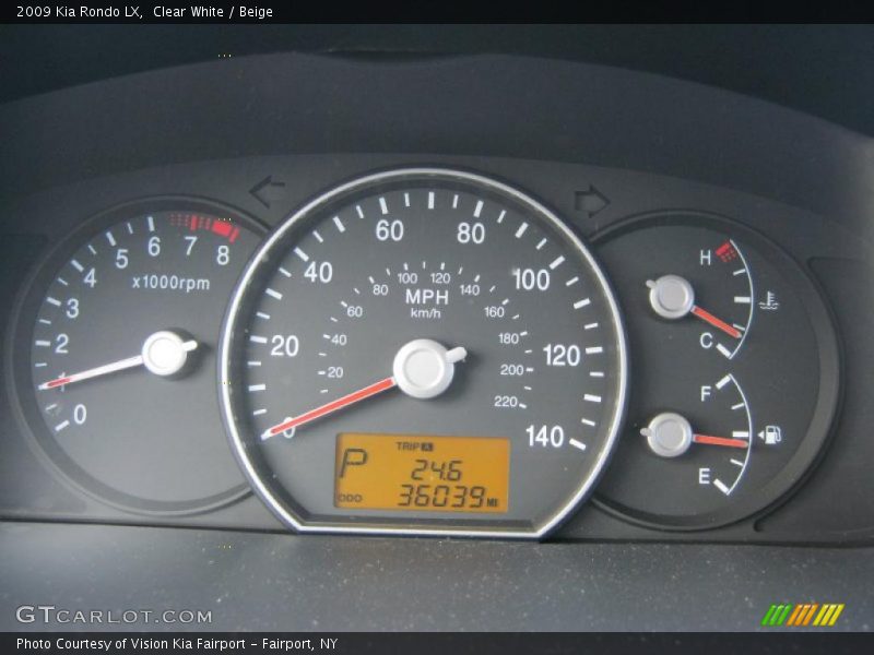 Clear White / Beige 2009 Kia Rondo LX