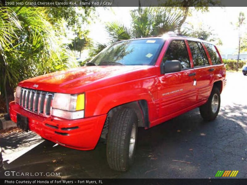 Flame Red / Gray 1998 Jeep Grand Cherokee Laredo 4x4