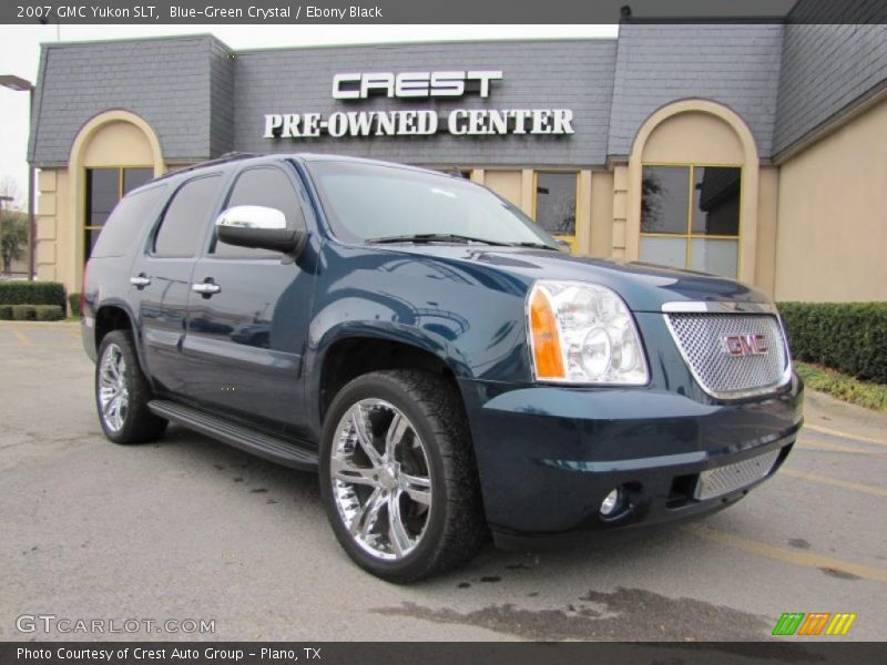 Blue-Green Crystal / Ebony Black 2007 GMC Yukon SLT