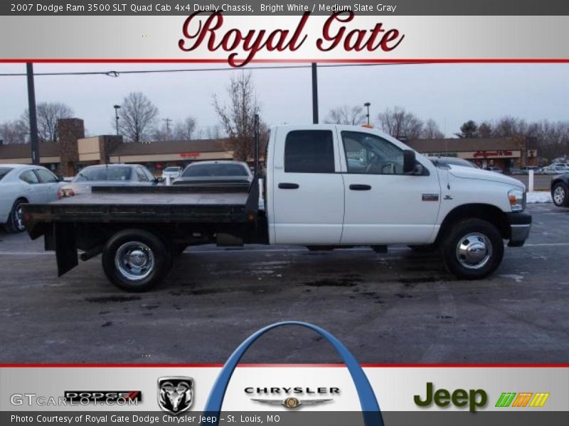 Bright White / Medium Slate Gray 2007 Dodge Ram 3500 SLT Quad Cab 4x4 Dually Chassis