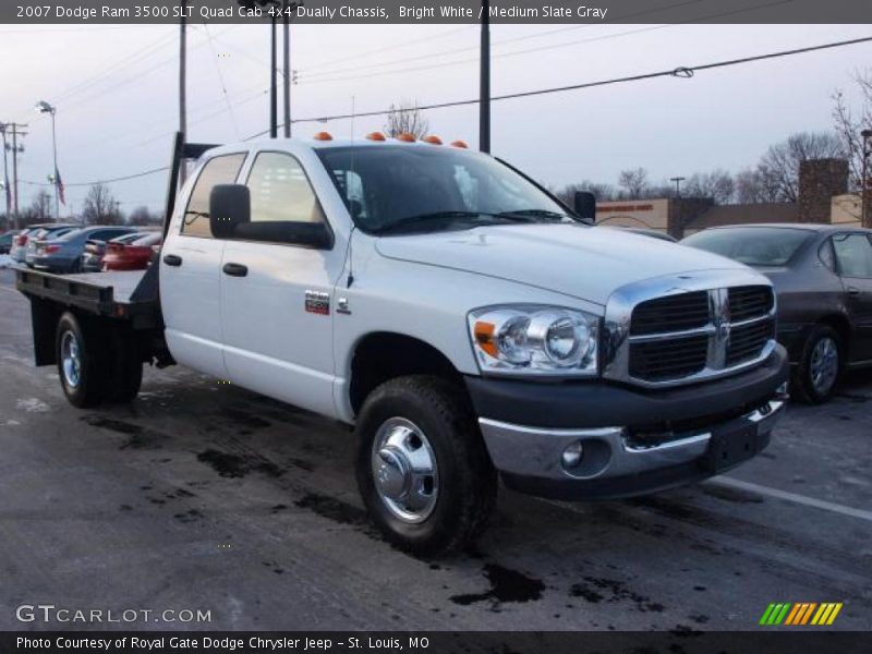 Bright White / Medium Slate Gray 2007 Dodge Ram 3500 SLT Quad Cab 4x4 Dually Chassis