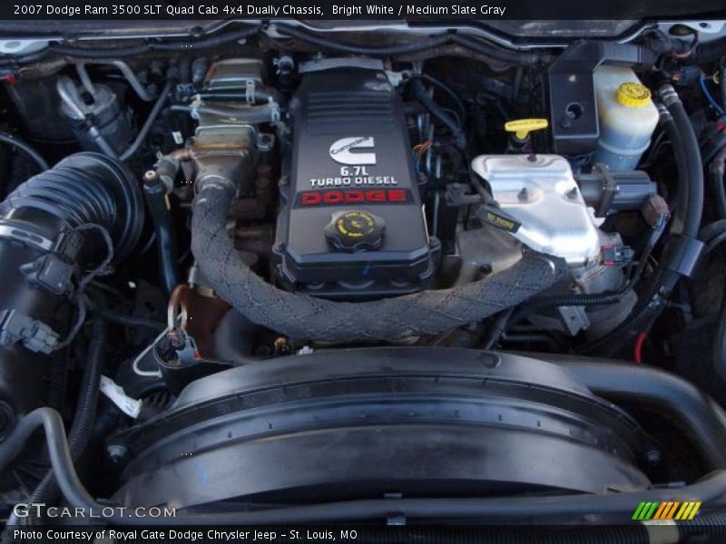 Bright White / Medium Slate Gray 2007 Dodge Ram 3500 SLT Quad Cab 4x4 Dually Chassis