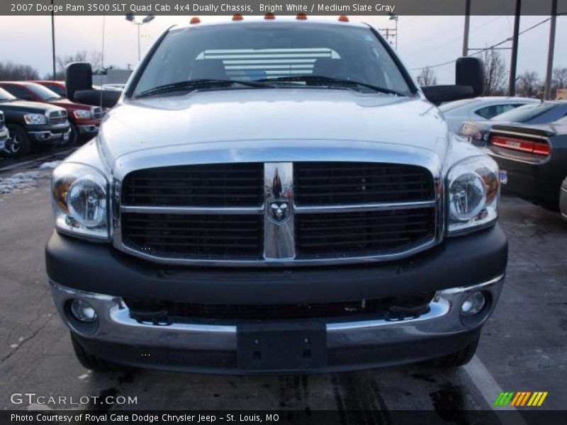 Bright White / Medium Slate Gray 2007 Dodge Ram 3500 SLT Quad Cab 4x4 Dually Chassis