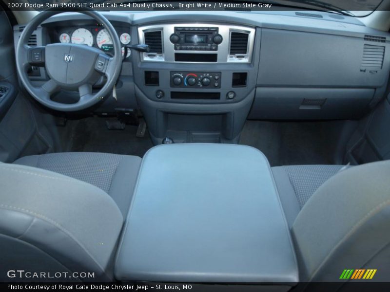 Bright White / Medium Slate Gray 2007 Dodge Ram 3500 SLT Quad Cab 4x4 Dually Chassis