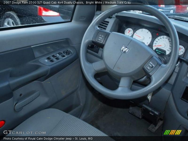 Bright White / Medium Slate Gray 2007 Dodge Ram 3500 SLT Quad Cab 4x4 Dually Chassis