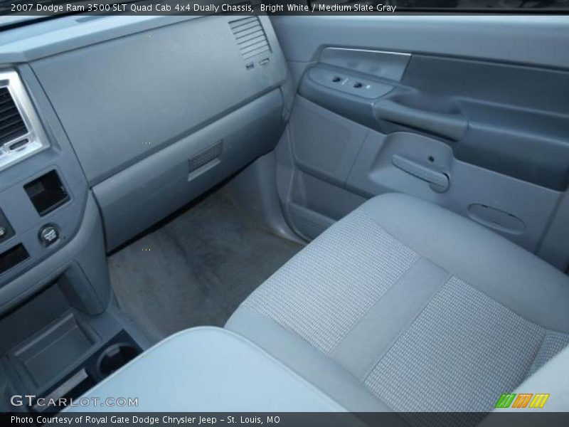 Bright White / Medium Slate Gray 2007 Dodge Ram 3500 SLT Quad Cab 4x4 Dually Chassis