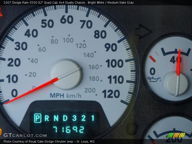 Bright White / Medium Slate Gray 2007 Dodge Ram 3500 SLT Quad Cab 4x4 Dually Chassis