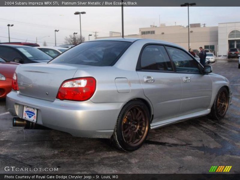 Platinum Silver Metallic / Blue Ecsaine/Black 2004 Subaru Impreza WRX STi