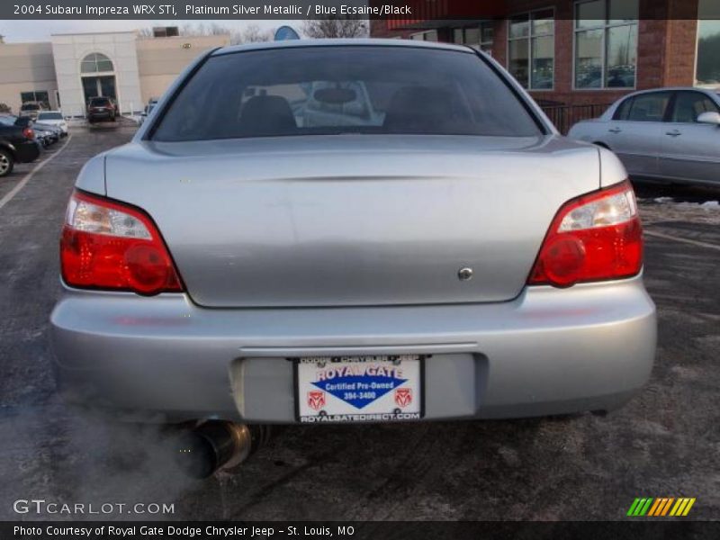 Platinum Silver Metallic / Blue Ecsaine/Black 2004 Subaru Impreza WRX STi