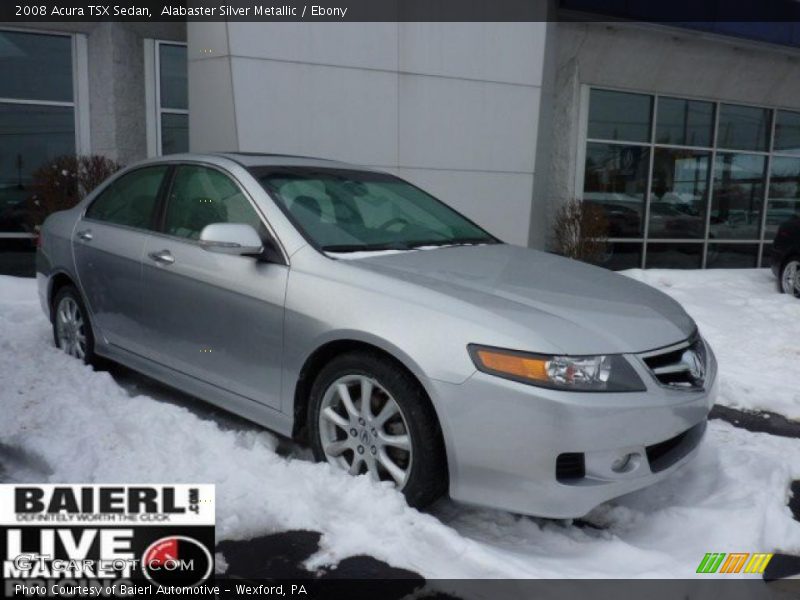 Alabaster Silver Metallic / Ebony 2008 Acura TSX Sedan