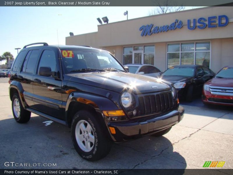 Black Clearcoat / Medium Slate Gray 2007 Jeep Liberty Sport