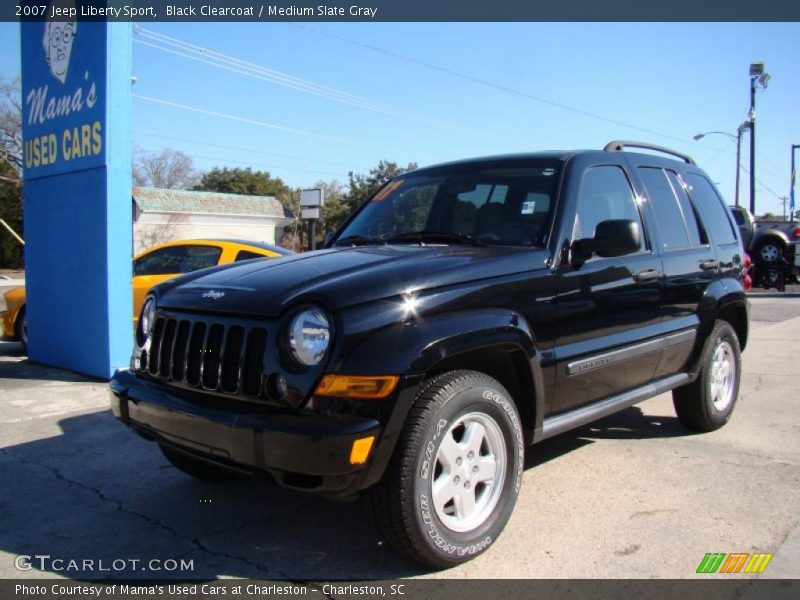 Black Clearcoat / Medium Slate Gray 2007 Jeep Liberty Sport