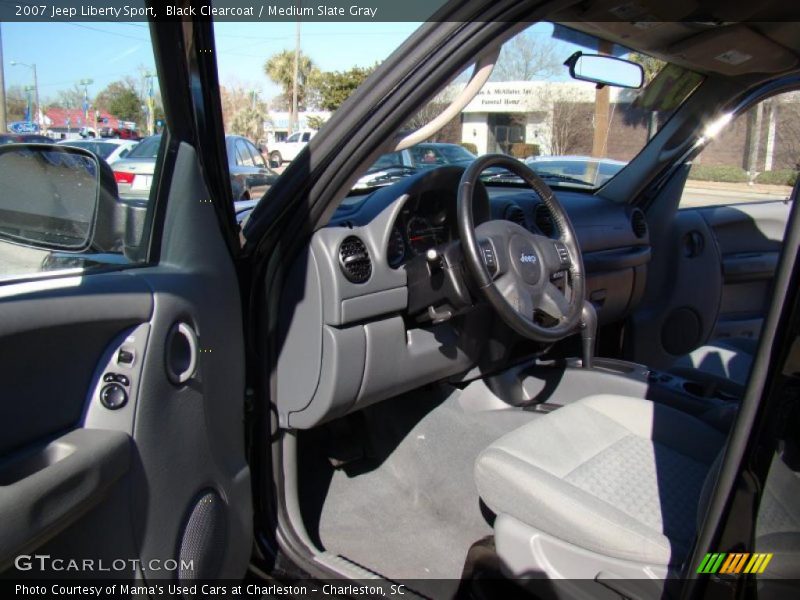 Black Clearcoat / Medium Slate Gray 2007 Jeep Liberty Sport