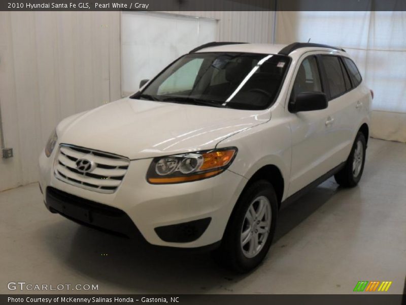 Pearl White / Gray 2010 Hyundai Santa Fe GLS