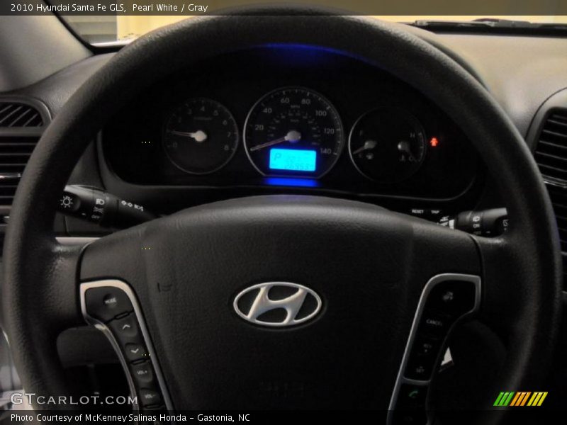 Pearl White / Gray 2010 Hyundai Santa Fe GLS