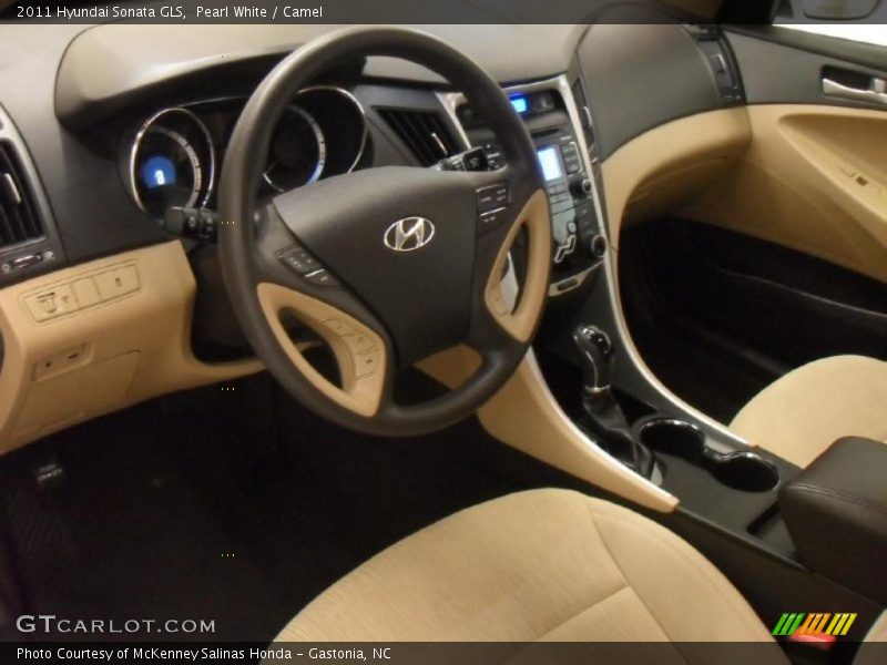 Pearl White / Camel 2011 Hyundai Sonata GLS