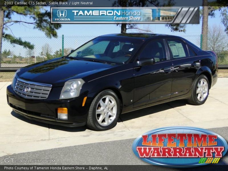 Sable Black / Light Neutral 2003 Cadillac CTS Sedan